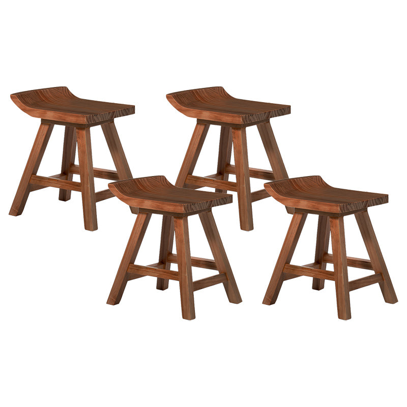 Modern Armless Backrest Counter Stool Wood Cafe Bar Stool with Seat and Pedal