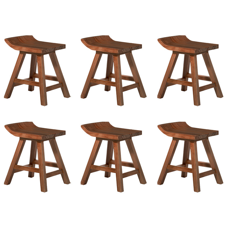 Modern Armless Backrest Counter Stool Wood Cafe Bar Stool with Seat and Pedal