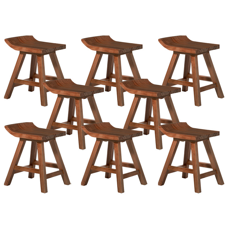 Modern Armless Backrest Counter Stool Wood Cafe Bar Stool with Seat and Pedal