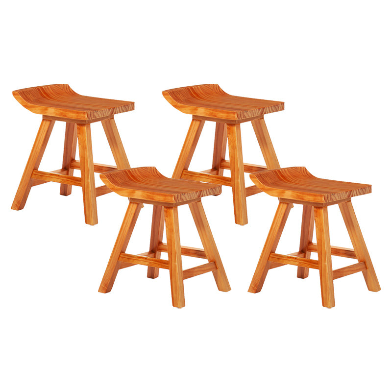 Modern Armless Backrest Counter Stool Wood Cafe Bar Stool with Seat and Pedal