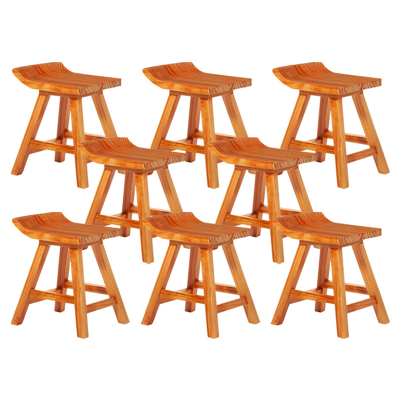 Modern Armless Backrest Counter Stool Wood Cafe Bar Stool with Seat and Pedal