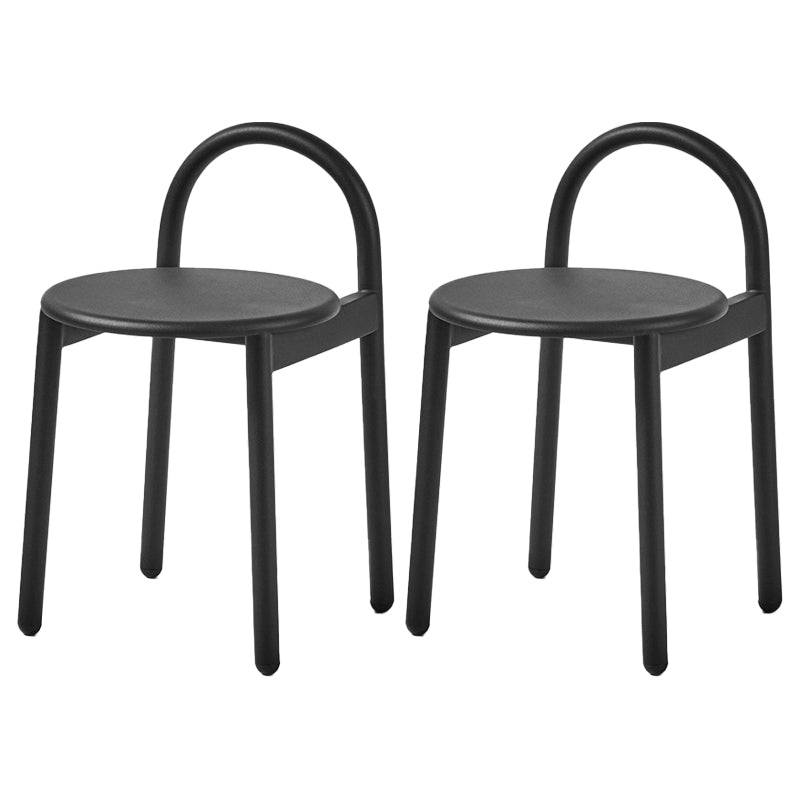 Industrial Circular Wood Top Barstool Metal 4 Legs Bar Stool for Living Room