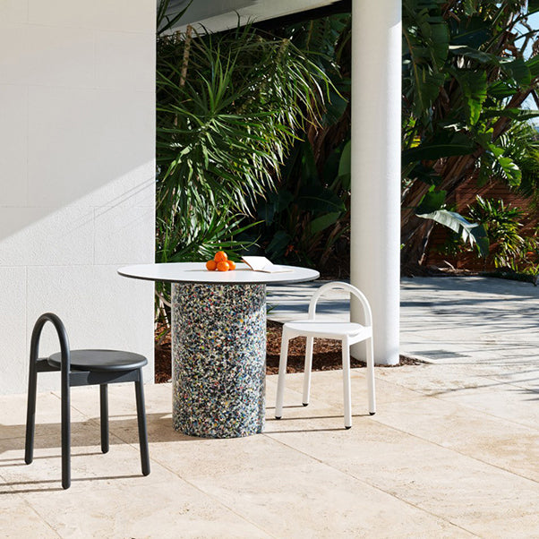 Industrial Circular Wood Top Barstool Metal 4 Legs Bar Stool for Living Room