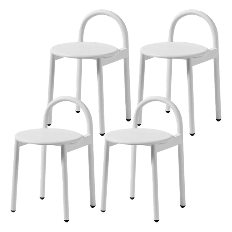 Industrial Circular Wood Top Barstool Metal 4 Legs Bar Stool for Living Room