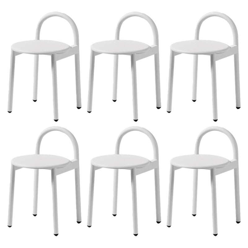 Industrial Circular Wood Top Barstool Metal 4 Legs Bar Stool for Living Room