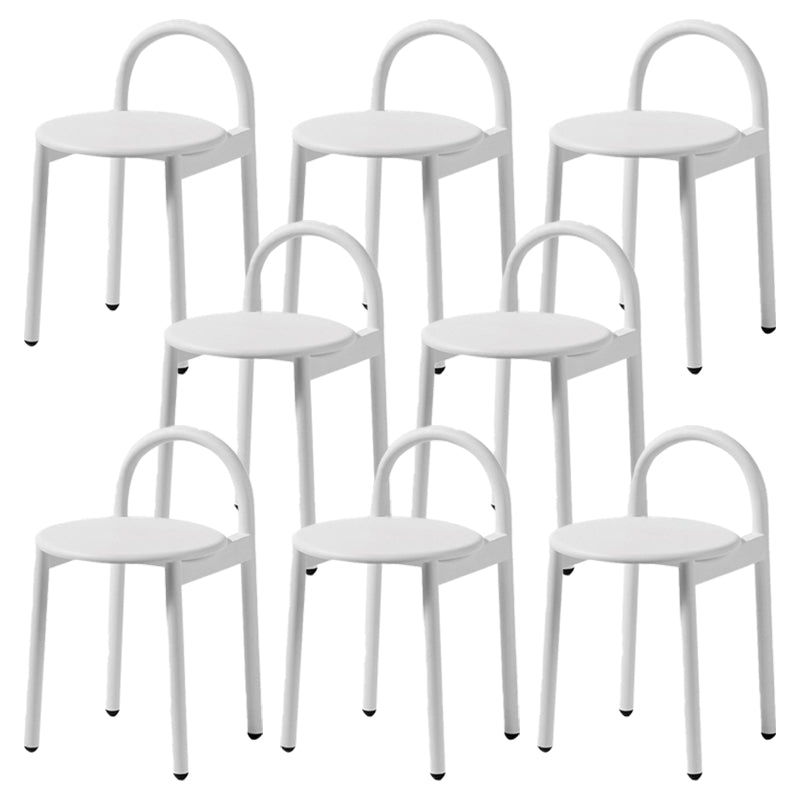 Industrial Circular Wood Top Barstool Metal 4 Legs Bar Stool for Living Room