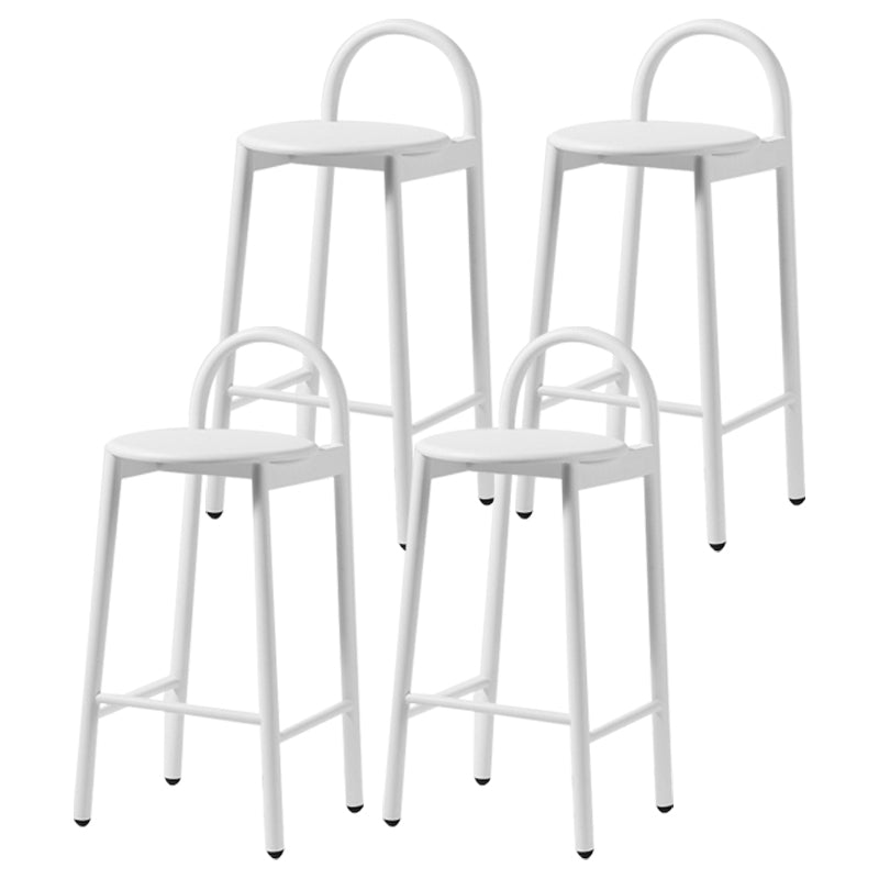 Industrial Circular Wood Top Barstool Metal 4 Legs Bar Stool for Living Room