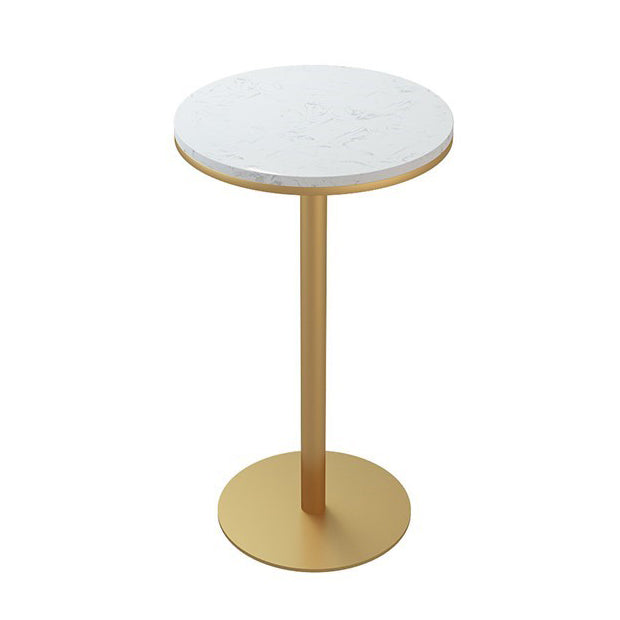 1/5 Pieces Glam Round Bar Table Set Bistro Set with White Faux Marble Top