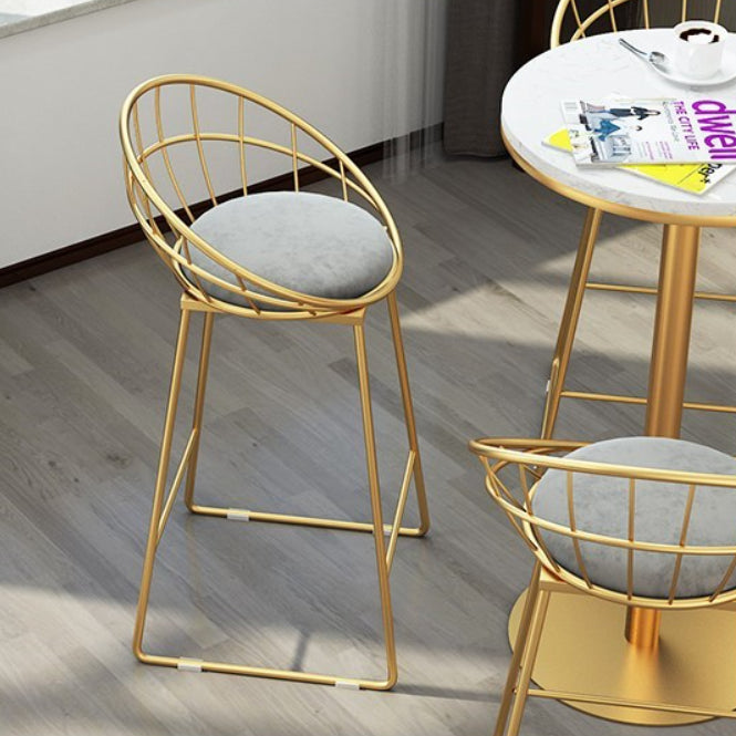 1/5 Pieces Glam Round Bar Table Set Bistro Set with White Faux Marble Top