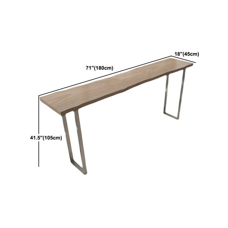 Modern Rectangle Solid Wood Bar Table Set 1/5 Pieces Counter Table with Backless Stools