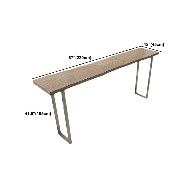 Modern Rectangle Solid Wood Bar Table Set 1/5 Pieces Counter Table with Backless Stools