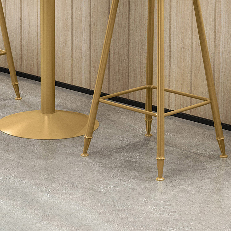 1/3 Pieces Glam Bar Table Set Round Bistro Set with White Faux Marble Top