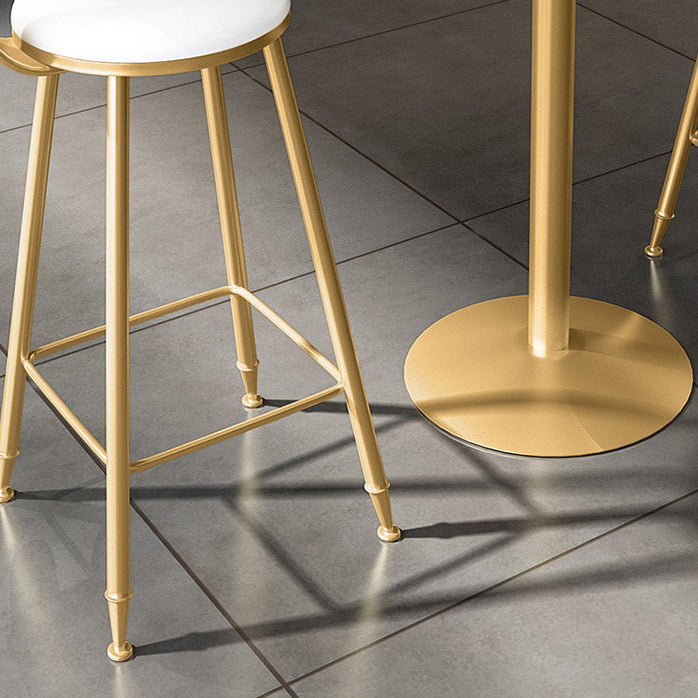 1/3 Pieces Glam Bar Table Set Round Bistro Set with White Faux Marble Top