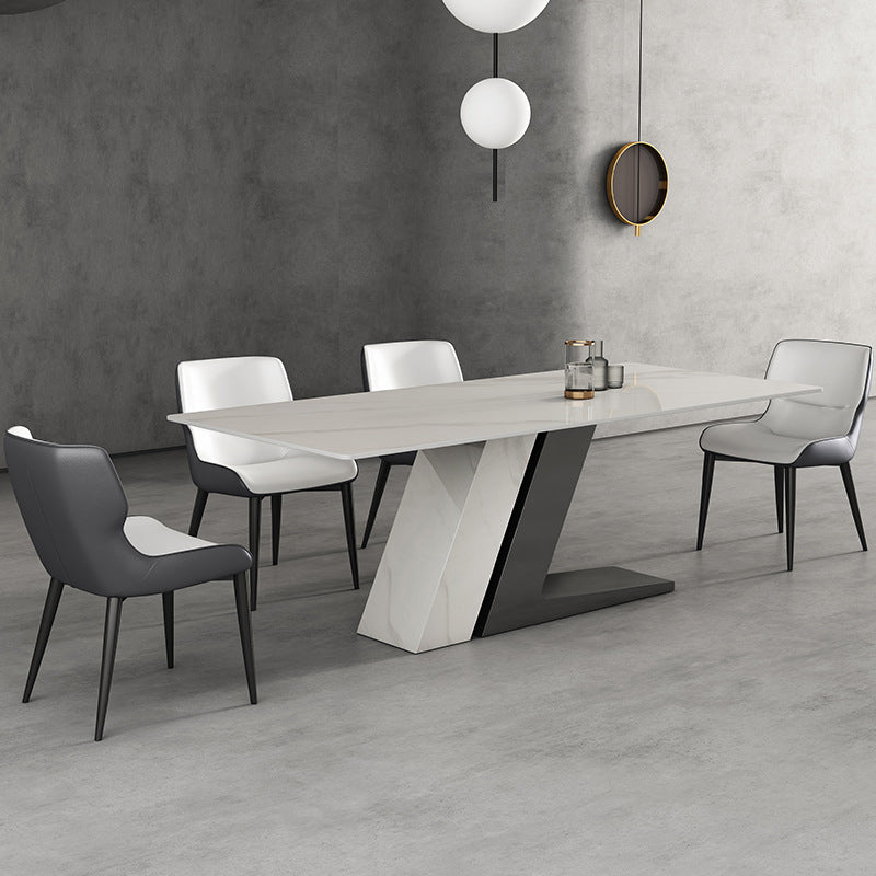 Modern White Sintered Stone Dining Table Set 1/4/5/7 Pieces Dining Set for Home Use