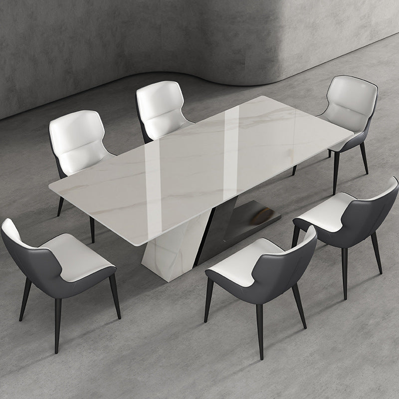 Modern White Sintered Stone Dining Table Set 1/4/5/7 Pieces Dining Set for Home Use