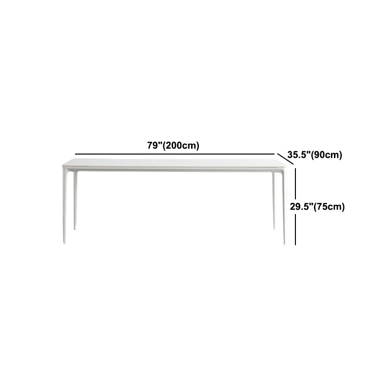 Modern White Dining Table Set 1/2/5/6/7 Pieces Rectangle Dinette Set with Sintered Stone