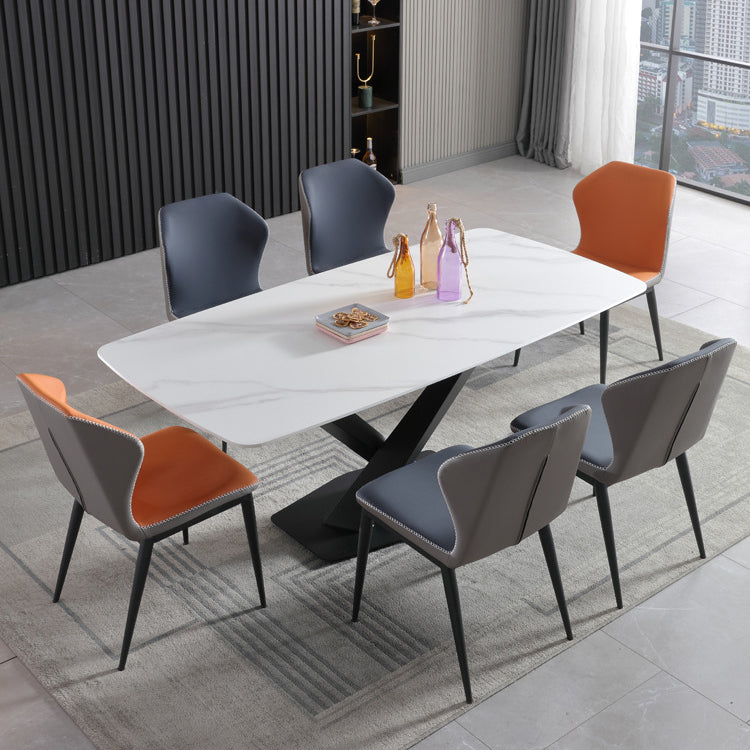 Glam Rectangle Dining Table Set 1/2/5/7 Pieces Dinette Set with Sintered Stone Top