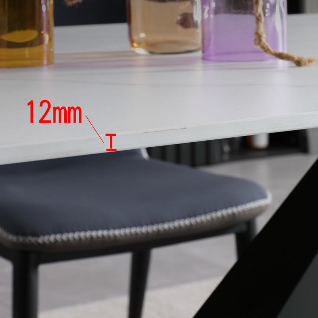 Glam Rectangle Dining Table Set 1/2/5/7 Pieces Dinette Set with Sintered Stone Top