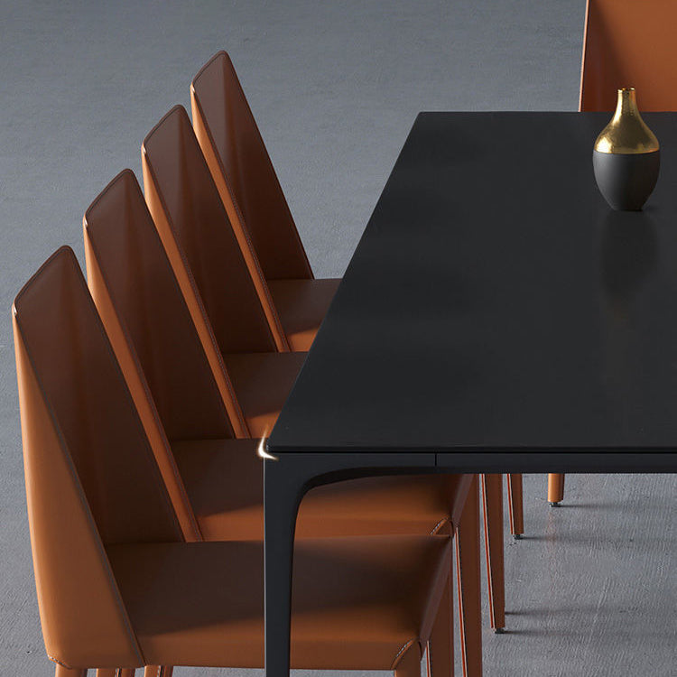 Modern Aluminium Dining Table Set 1/4/5 Pieces Rectangle Dinette Set with Sintered Stone