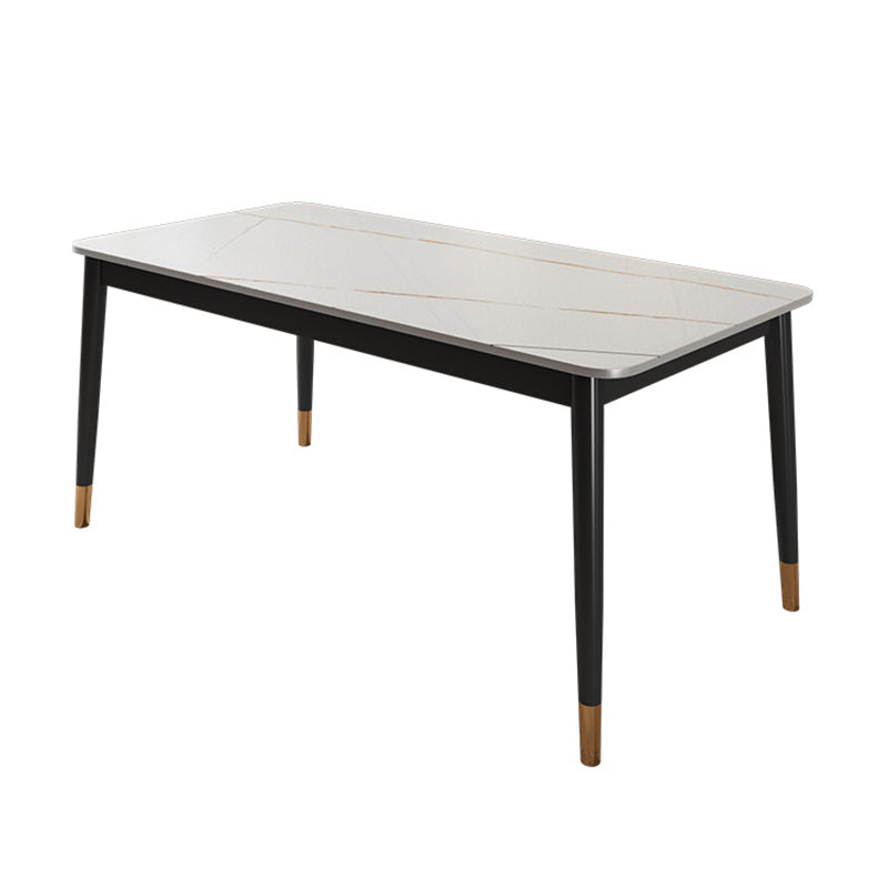 Glam Rectangle Dining Table Set 1/4/5/7 Pieces Dinette Set with Sintered Stone Top