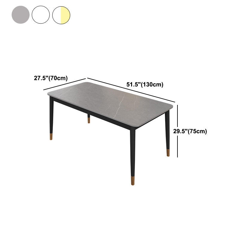 Glam Rectangle Dining Table Set 1/4/5/7 Pieces Dinette Set with Sintered Stone Top