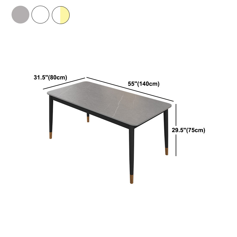 Glam Rectangle Dining Table Set 1/4/5/7 Pieces Dinette Set with Sintered Stone Top