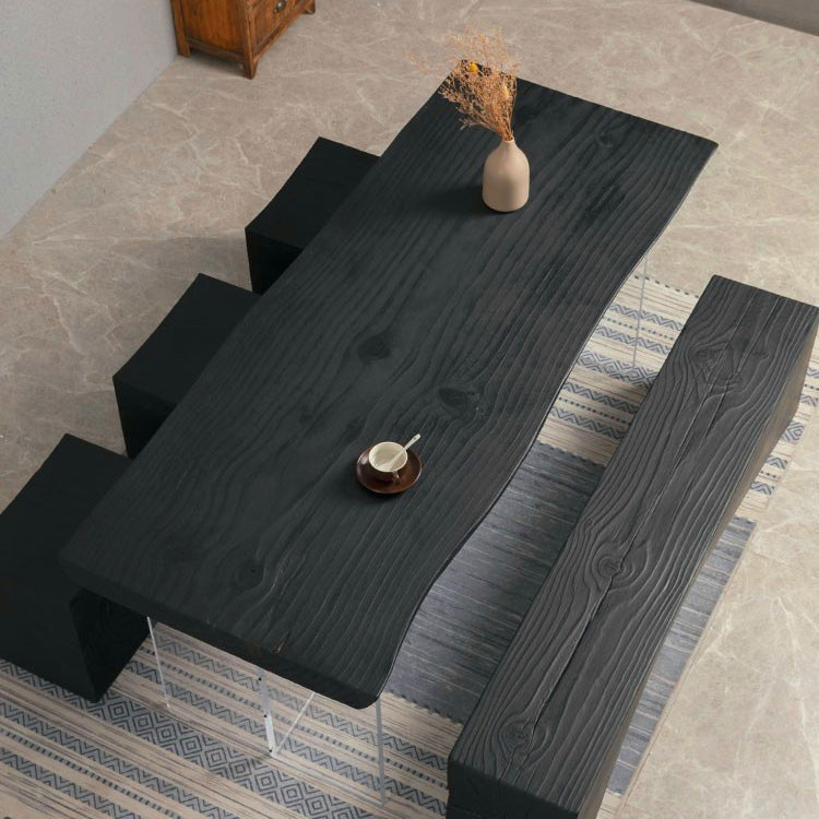 Modern Black Wood Dining Table Specialty Dining Table for Kitchen