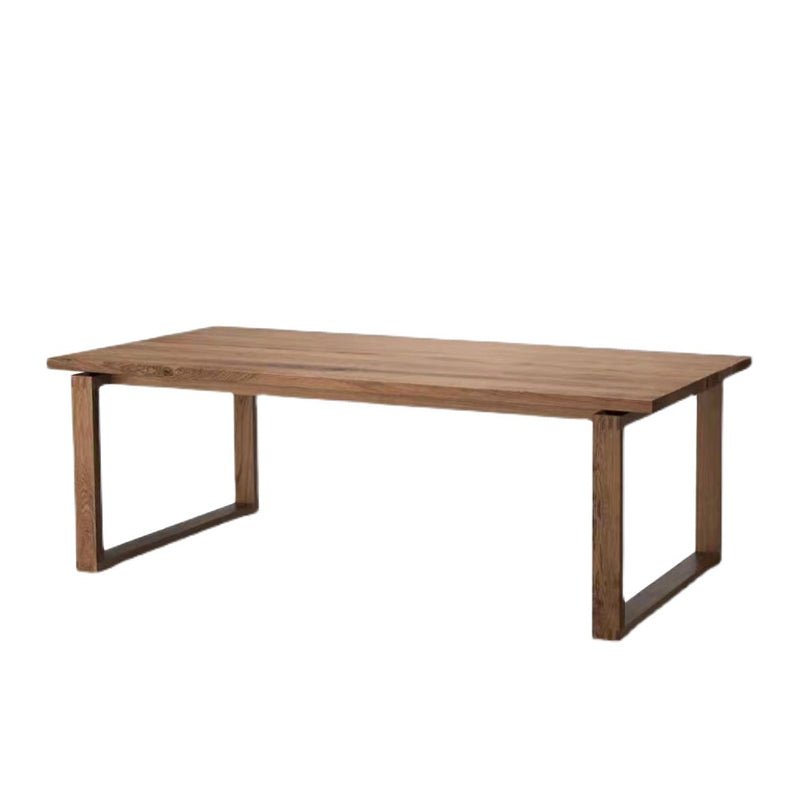 Brown Rectangle Simplicity Dinette Table Pine Solid Wood Sled Base Table