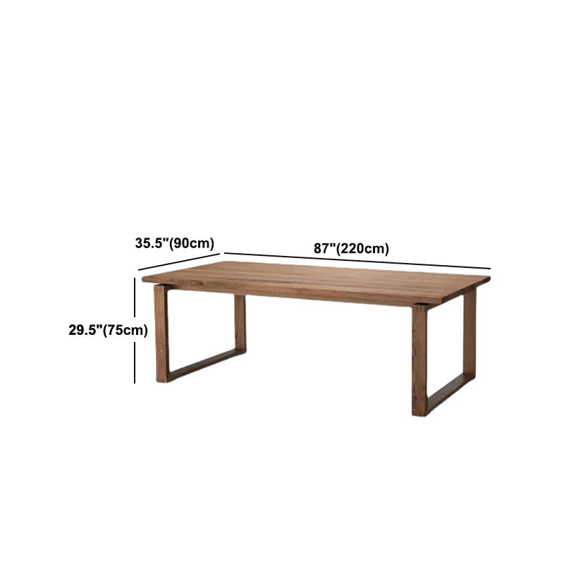 Brown Rectangle Simplicity Dinette Table Pine Solid Wood Sled Base Table