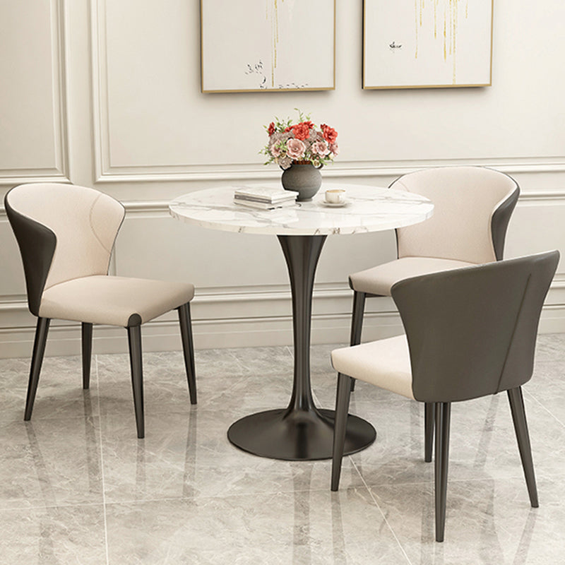 Modern Style Dining Table Sintered Stone Round Tulip Table for Dining Room