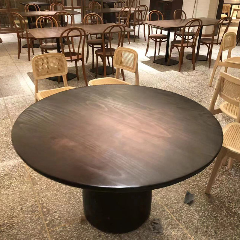 Contemporary Style Dining Table Solid Wood Round Dinner Table for Home Kitchen