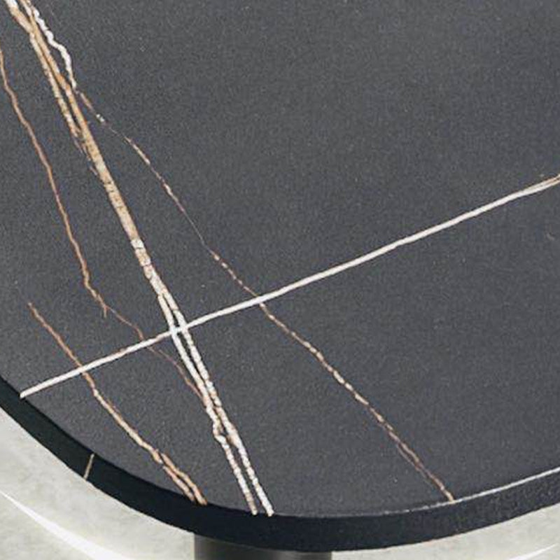 Rectangle Black Base Dining Room Kitchen Table Industrial Fixed Dinner Table