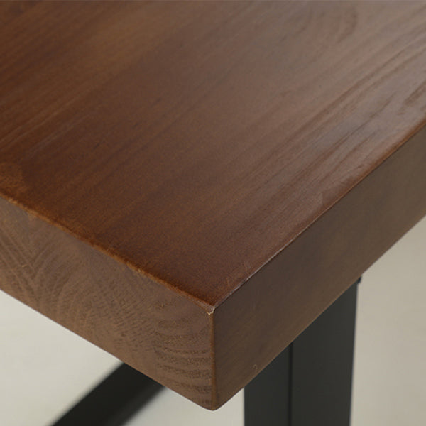Industrial Pine Wood Table for Restaurant Rectangle Kitchen Table with Double Pedestal