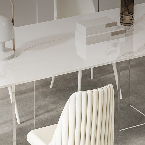 Sintered Stone Dining Table Modern Acrylic Base Table for Kitchen