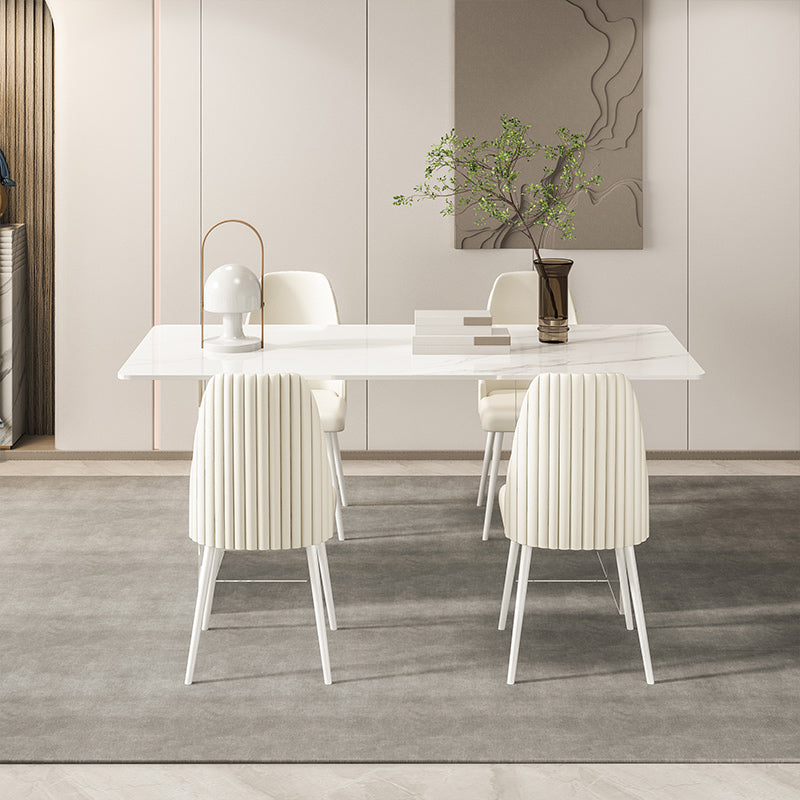 Sintered Stone Dining Table Modern Acrylic Base Table for Kitchen