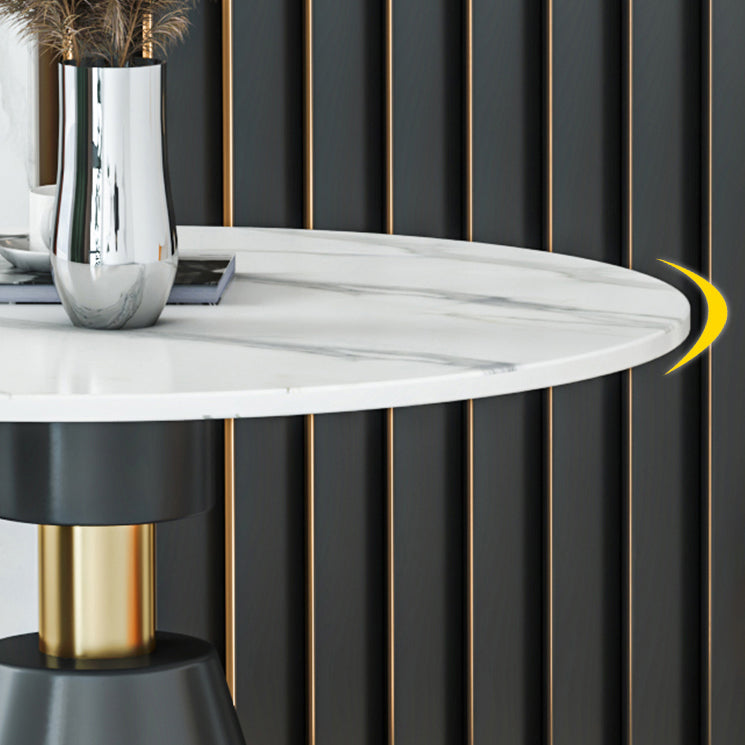 Metal Modern Round Indoor Table Sintered Stone Table for Kitchen