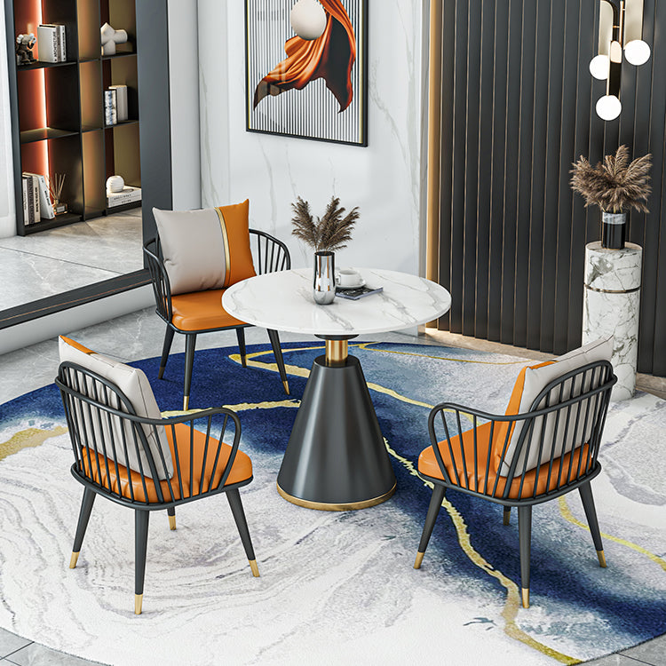 Metal Modern Round Indoor Table Sintered Stone Table for Kitchen