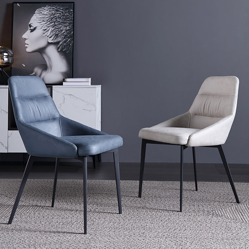 Minimalist Design Arm Solid Back Side Chairs Upholstered Side Chair