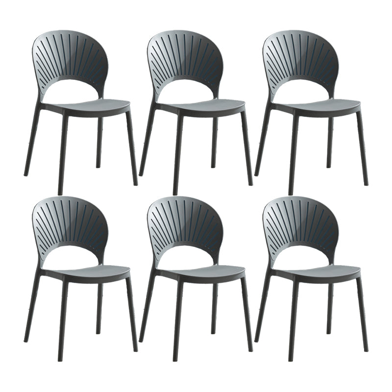 Scandinavian Home Open Side Chair Plastic Stackable Dining Chair