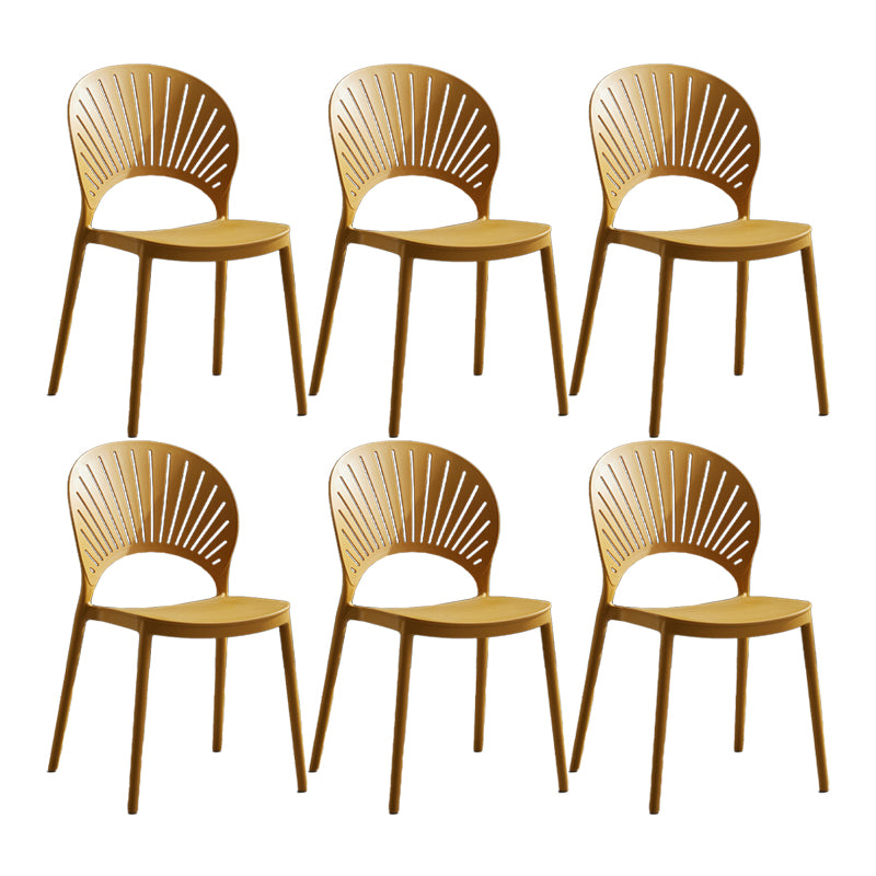 Scandinavian Home Open Side Chair Plastic Stackable Dining Chair