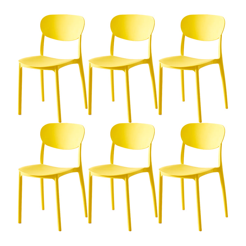 Scandinavian Matte Finish Plastic Side Chair Stackable Milk Tea Shop Dining Chair
