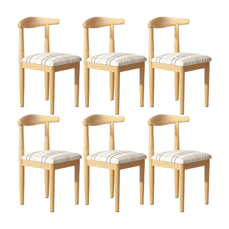 Modern Restaurant Open Back Side Chair Matte Finish Upholstered Dining Chair