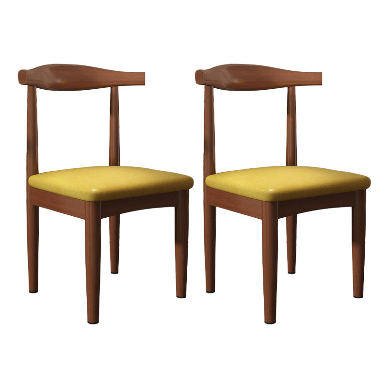 Modern Restaurant Open Back Side Chair Matte Finish Upholstered Dining Chair