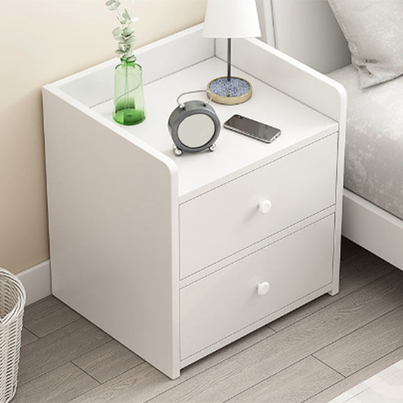 Wooden Nightstand with 12" Wide Night Table with Drawers and Shelf