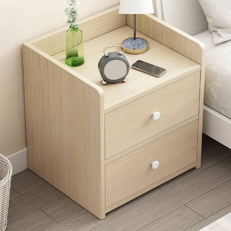 Wooden Nightstand with 12" Wide Night Table with Drawers and Shelf