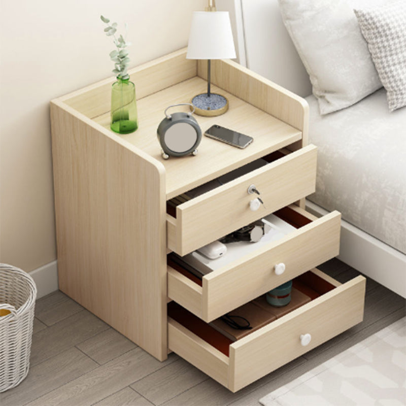 Wooden Nightstand with 12" Wide Night Table with Drawers and Shelf