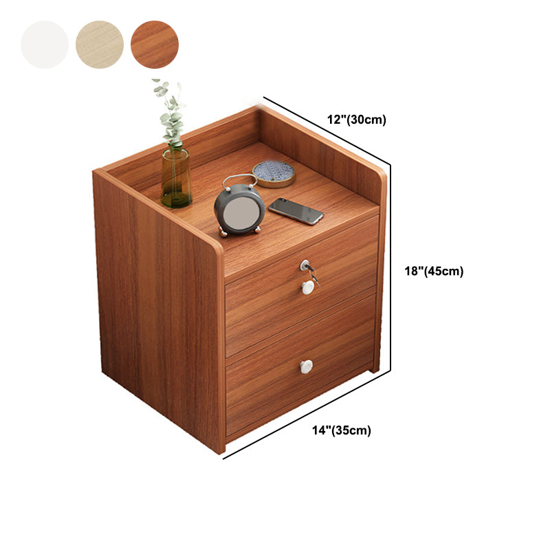 Wooden Nightstand with 12" Wide Night Table with Drawers and Shelf