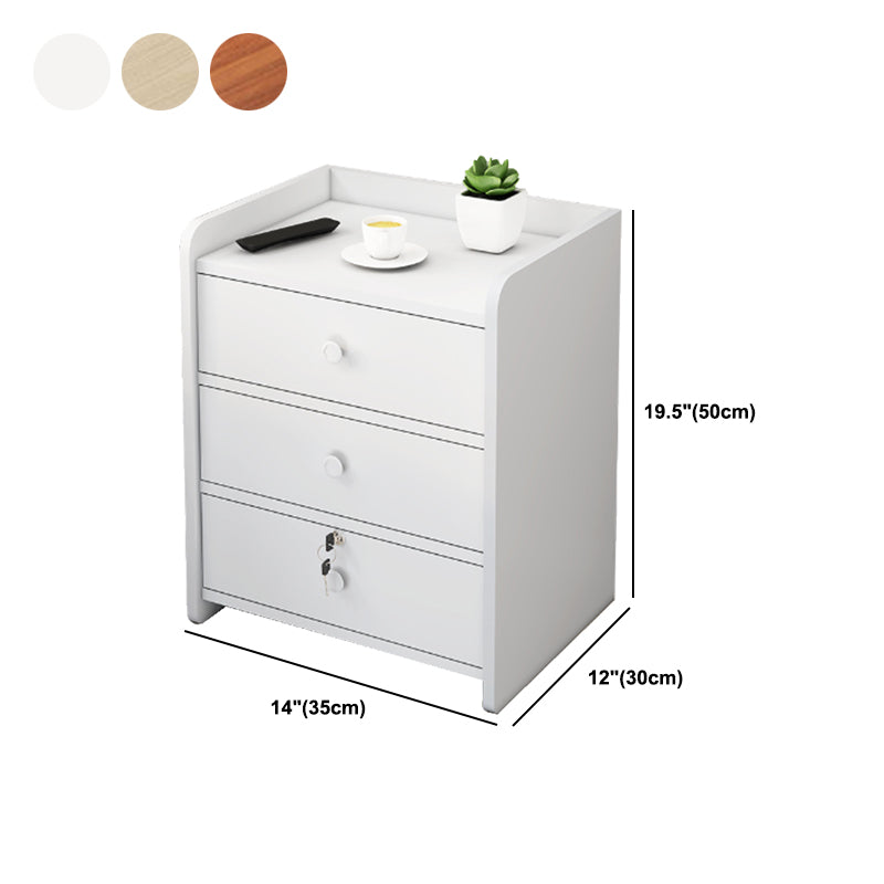 Wooden Nightstand with 12" Wide Night Table with Drawers and Shelf