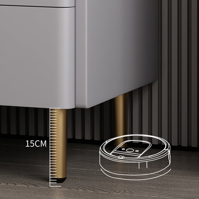 Nightstand with Drawers 19" Tall Wood Bed Nightstand with Legs