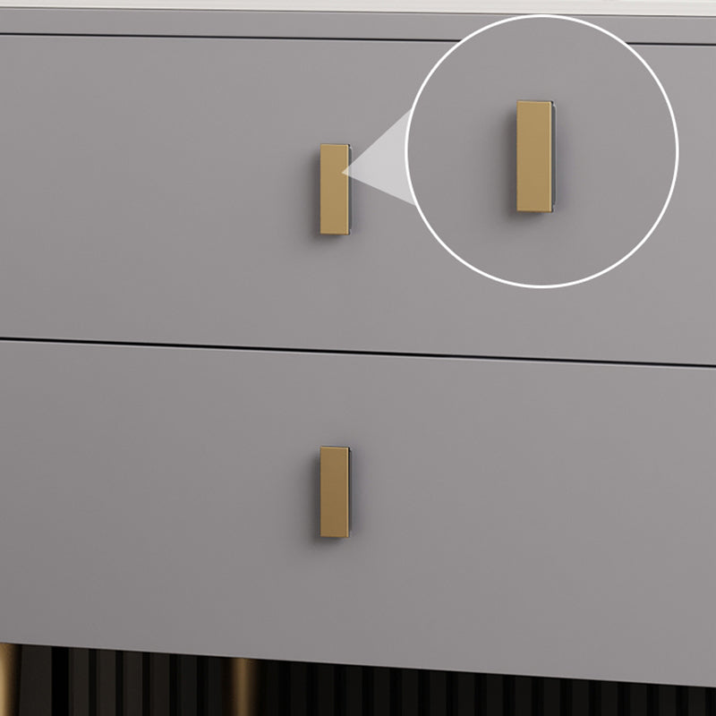 Nightstand with Drawers 19" Tall Wood Bed Nightstand with Legs